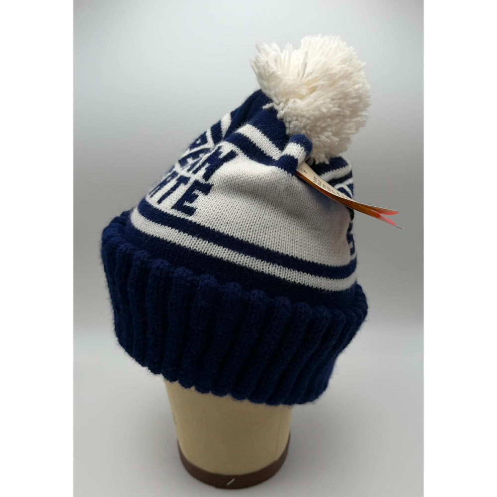 Penn State Nittany Lions Vintage Knit Winter Pom Pom Beanie Ski Hat Blue White - Picture 9 of 9